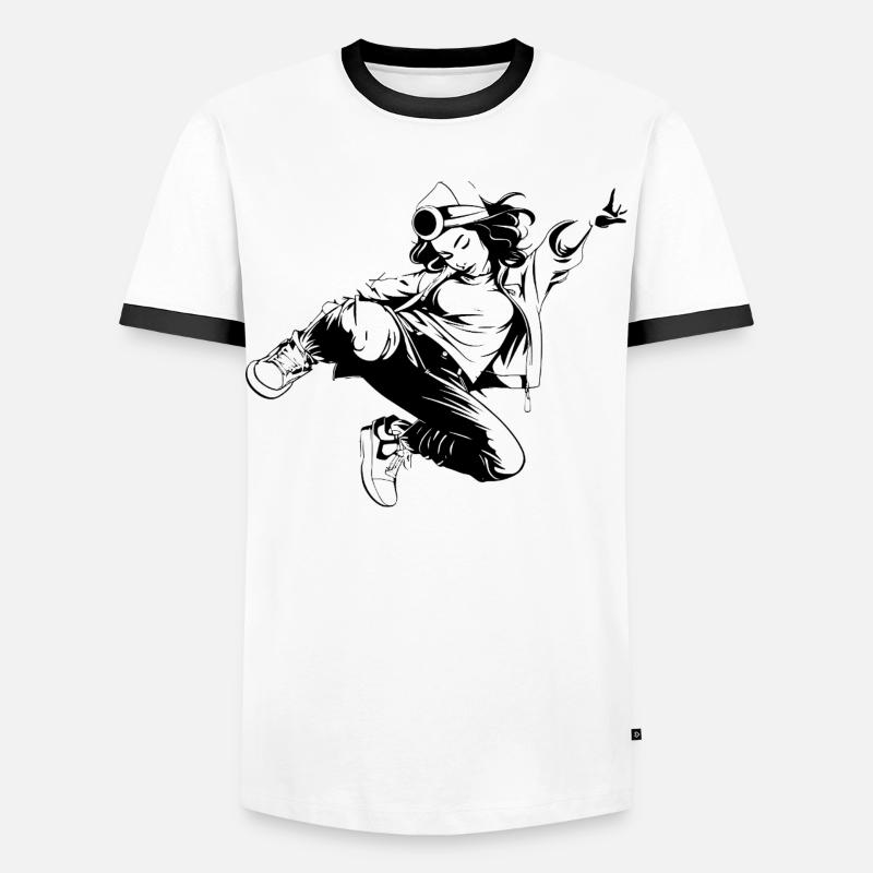 Breakdancer - Men's Ringer Shirt - white/black