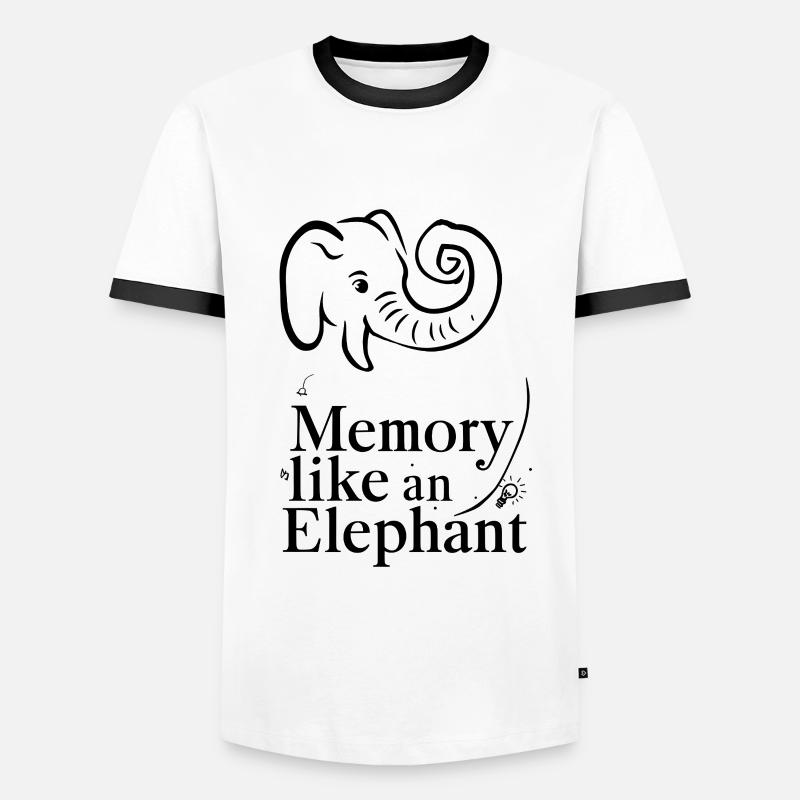 Memory Like an Elephant - Männer Kontrast-T-Shirt - Weiß/Schwarz