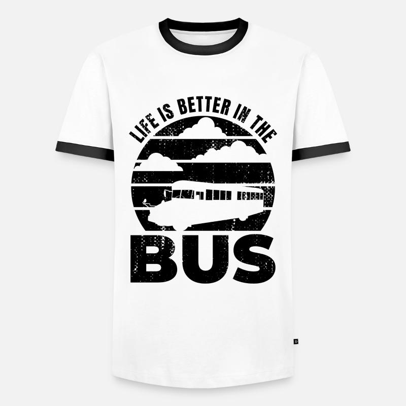 Bus lovers - Men's Ringer Shirt - white/black