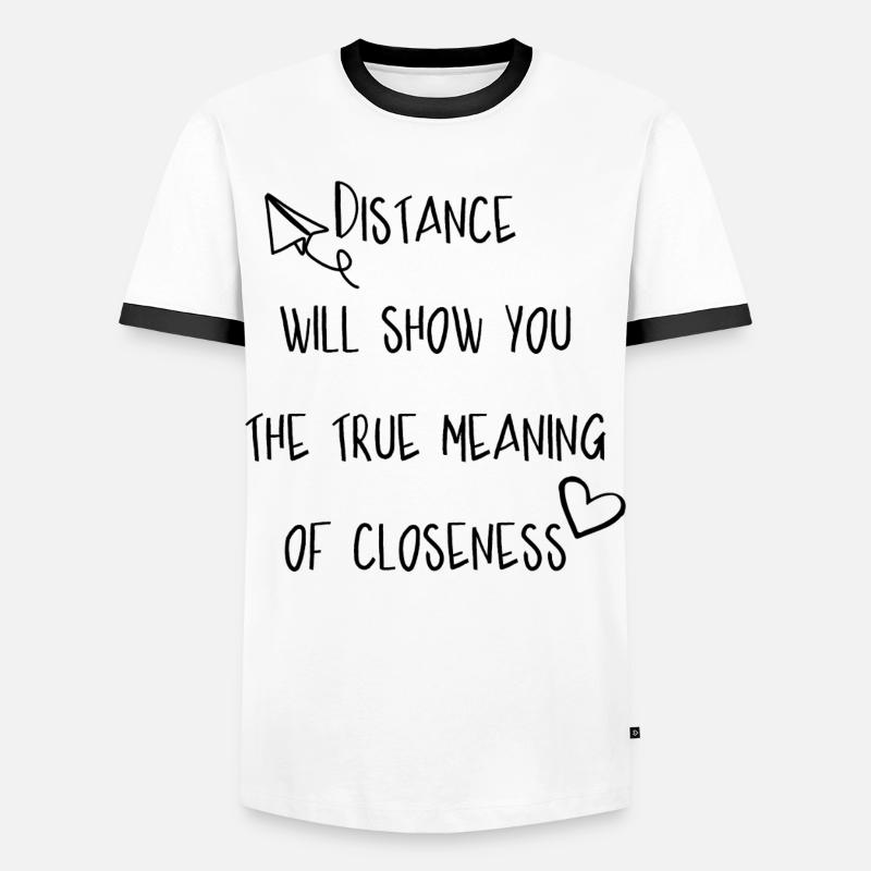 Entfernung und Nähe - Männer Kontrast-T-Shirt - Weiß/Schwarz
