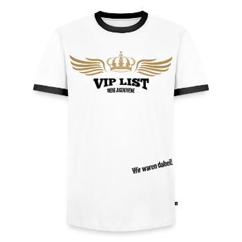 Jugendweihe Gästebuch - Jugendweihe 2026 - Männer Kontrast-T-Shirt - Weiß/Schwarz - Vorne - AI Model Female 172 light (172cm) & AI Model Male 178 dark (178cm)