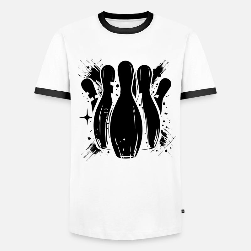 Bowling Drawing - Men's Ringer Shirt - white/black
