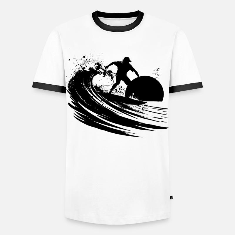Surfer - Men's Ringer Shirt - white/black