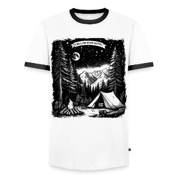 5 Milliarden Sterne Hotel Wandern Natur Geschenk - Männer Kontrast-T-Shirt - Weiß/Schwarz - Vorne - AI Model Female 172 light (172cm) & AI Model Male 178 dark (178cm)