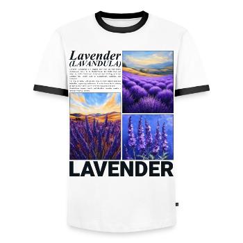 Lavender Lavandula Nature Provence Botanical Gift - Men's Ringer Shirt - white/black - Front - AI Model Female 172 light (172cm) & AI Model Male 178 dark (178cm)