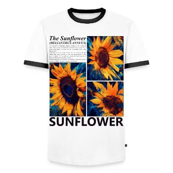 Sonnenblume Natur Sommer Botanik Blüten Geschenk - Männer Kontrast-T-Shirt - Weiß/Schwarz - Vorne - AI Model Female 172 light (172cm) & AI Model Male 178 dark (178cm)