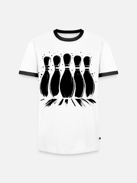 Bowling Sports - Men's Ringer Shirt - white/black