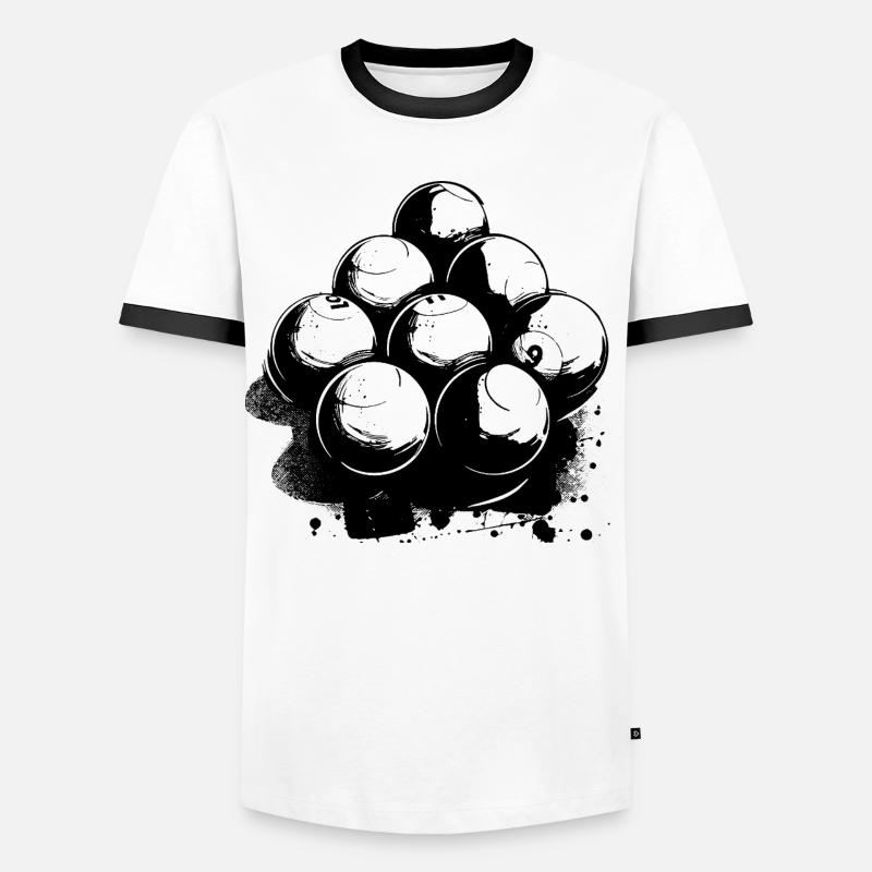 Billiards Drawing - Men's Ringer Shirt - white/black