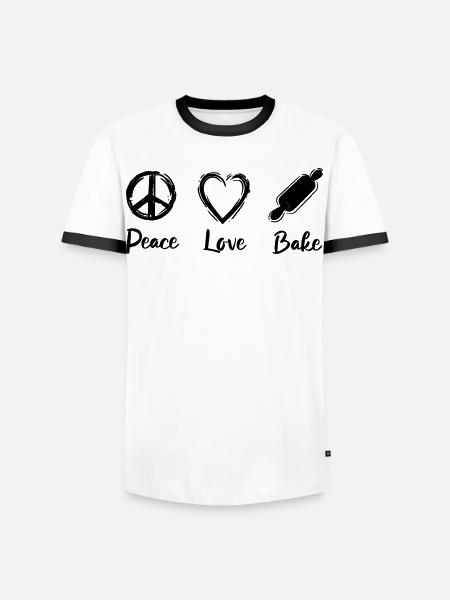 Ich liebe Backen - Männer Kontrast-T-Shirt - Weiß/Schwarz