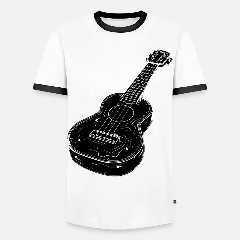 Ukulele Sketch - Men's Ringer Shirt - white/black