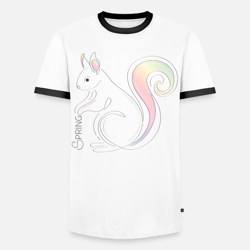 Squirrel Illustration – Spring Inspiration - Men's Ringer Shirt - white/black