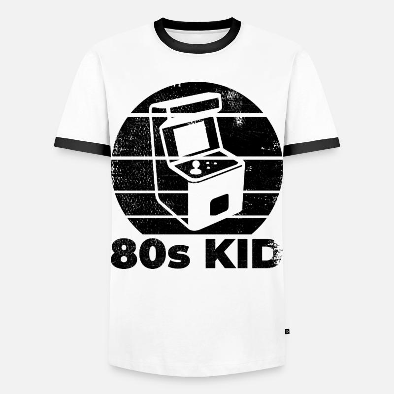 80s Arcade Gaming - Men's Ringer Shirt - white/black