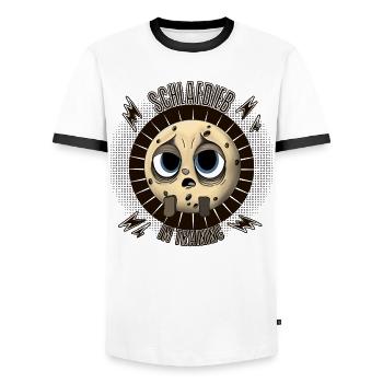 Schlafdieb? Schon in Ausbildung! - Männer Kontrast-T-Shirt - Weiß/Schwarz - Vorne - AI Model Female 172 light (172cm) & AI Model Male 178 dark (178cm)