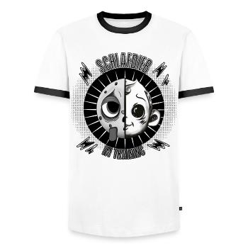 Schlafdieb? Schon in Ausbildung! - Männer Kontrast-T-Shirt - Weiß/Schwarz - Vorne - AI Model Female 172 light (172cm) & AI Model Male 178 dark (178cm)