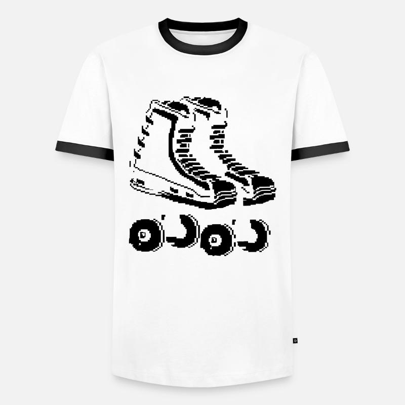 Roller Skates Pixel Art - Men's Ringer Shirt - white/black