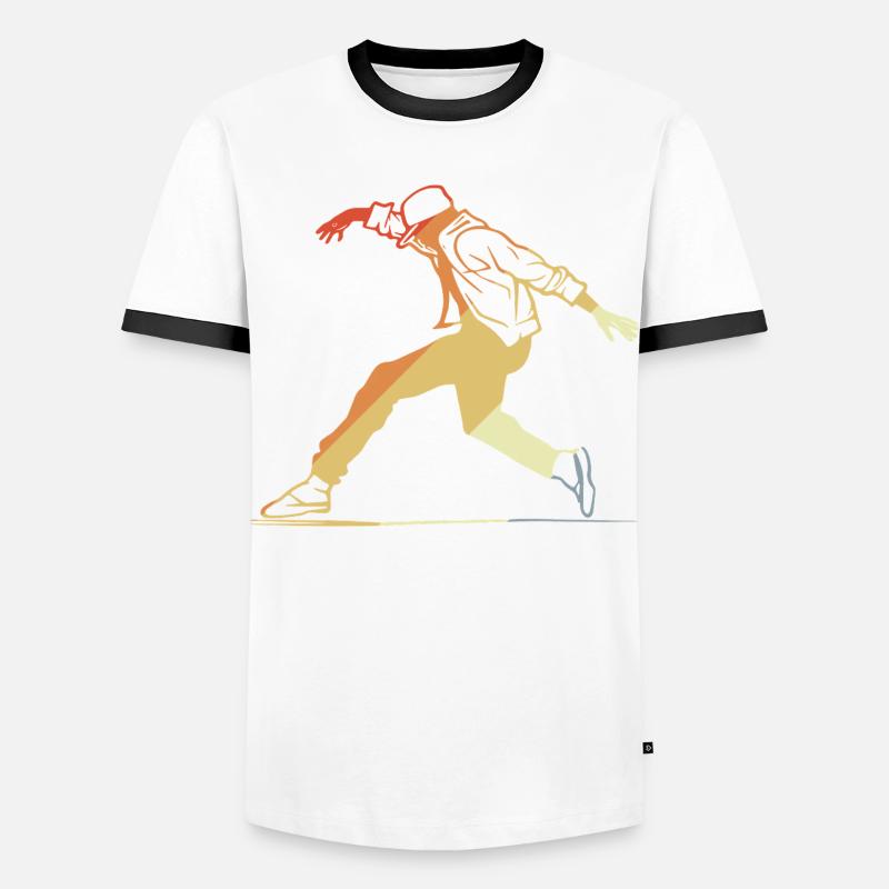 Retro Breakdancing - Men's Ringer Shirt - white/black
