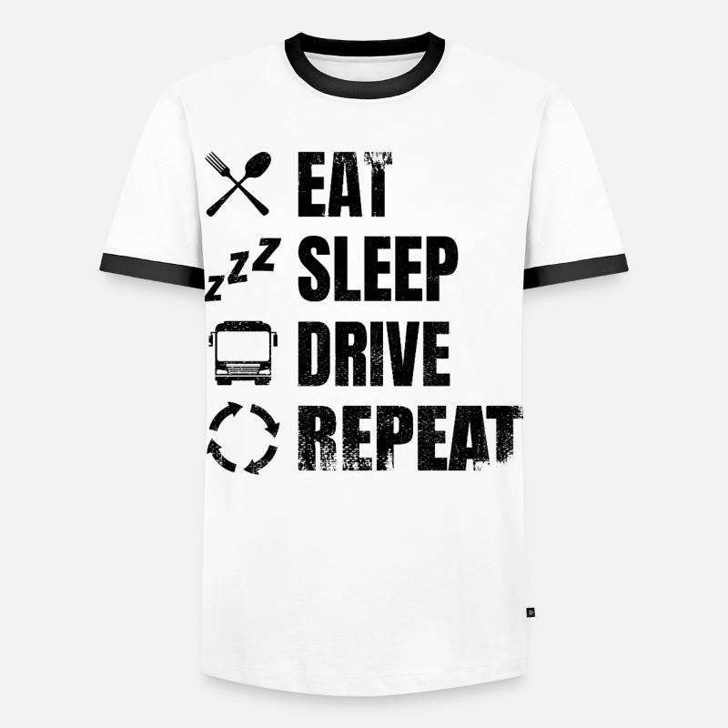 Bus Driver Timetable - Men's Ringer Shirt - white/black