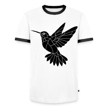 Schwarzer Kolibri - Männer Kontrast-T-Shirt - Weiß/Schwarz - Vorne - AI Model Female 172 light (172cm) & AI Model Male 178 dark (178cm)