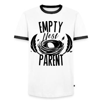 empty nest parent - kinder aus dem Haus - Men's Ringer Shirt - white/black - Front - AI Model Female 172 light (172cm) & AI Model Male 178 dark (178cm)