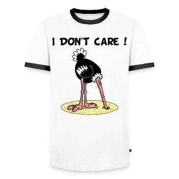 Ostrich - Men's Ringer Shirt - white/black - Front - AI Model Female 172 light (172cm) & AI Model Male 178 dark (178cm)