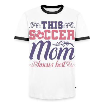 Soccer Mom - Men's Ringer Shirt - white/black - Front - AI Model Female 172 light (172cm) & AI Model Male 178 dark (178cm)