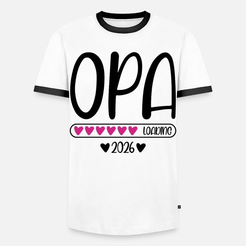 Opa 2026 loading - Männer Kontrast-T-Shirt - Weiß/Schwarz