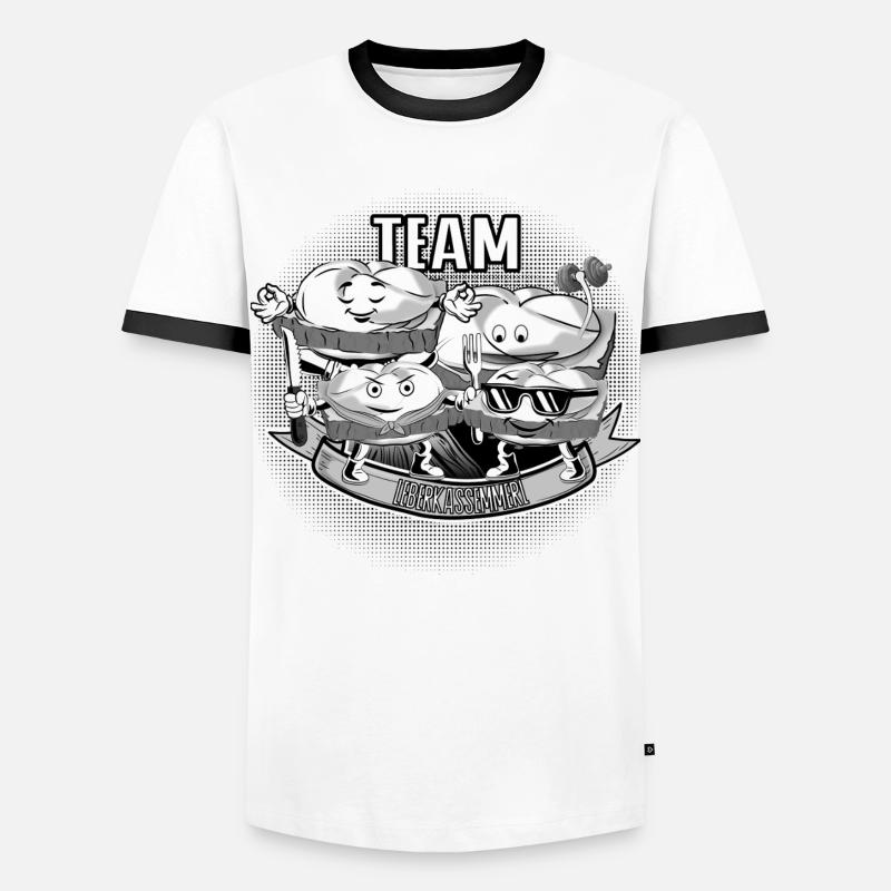 Team Leberkassemmel – Snack Squad! - Männer Kontrast-T-Shirt - Weiß/Schwarz