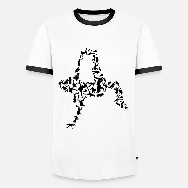 Breakdancer - Men's Ringer Shirt - white/black