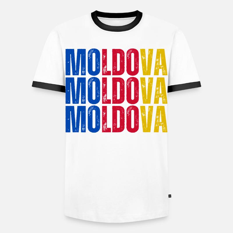 Moldovan flag, Moldovan pride - Men's Ringer Shirt - white/black