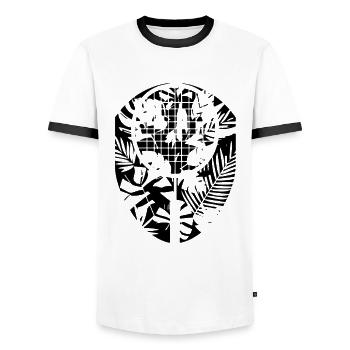 Badminton rackets - Men's Ringer Shirt - white/black - Front - AI Model Female 172 light (172cm) & AI Model Male 178 dark (178cm)