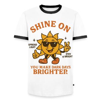 Sunshine vs Sadness Mental Health - Men's Ringer Shirt - white/black - Front - AI Model Female 172 light (172cm) & AI Model Male 178 dark (178cm)