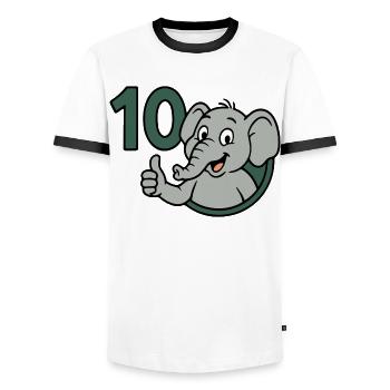 Trunk power with 10 - Men's Ringer Shirt - white/black - Front - AI Model Female 172 light (172cm) & AI Model Male 178 dark (178cm)