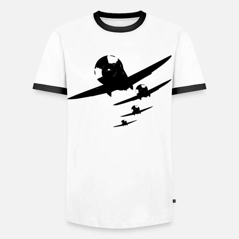Formation Flight - Men's Ringer Shirt - white/black