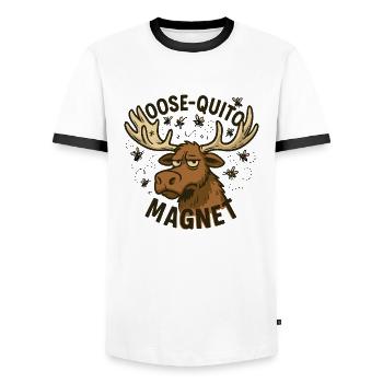 Elch Quittin Magnet Design - Männer Kontrast-T-Shirt - Weiß/Schwarz - Vorne - AI Model Female 172 light (172cm) & AI Model Male 178 dark (178cm)