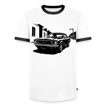 Muscle Legend - Männer Kontrast-T-Shirt - Weiß/Schwarz - Vorne - AI Model Female 172 light (172cm) & AI Model Male 178 dark (178cm)