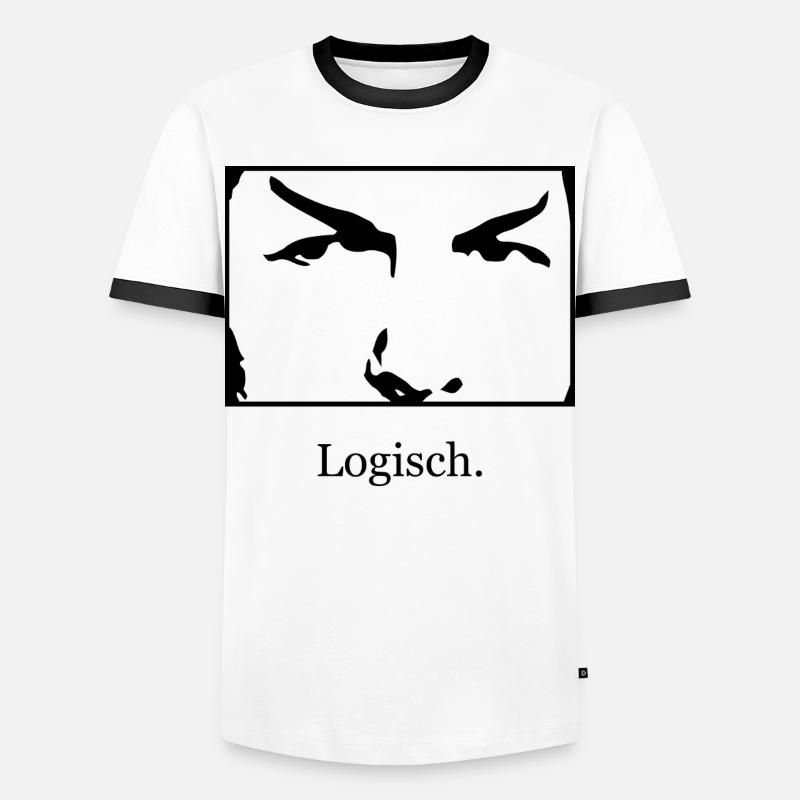 Logisch - Männer Kontrast-T-Shirt - Weiß/Schwarz