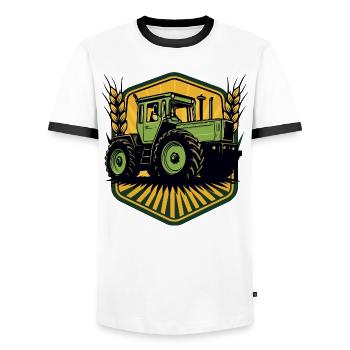 Feldkraft Legende MB Trac - Männer Kontrast-T-Shirt - Weiß/Schwarz - Vorne - AI Model Female 172 light (172cm) & AI Model Male 178 dark (178cm)
