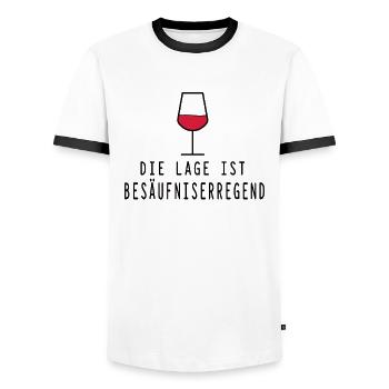 Lage besäufniserregend - Männer Kontrast-T-Shirt - Weiß/Schwarz - Vorne - AI Model Female 172 light (172cm) & AI Model Male 178 dark (178cm)