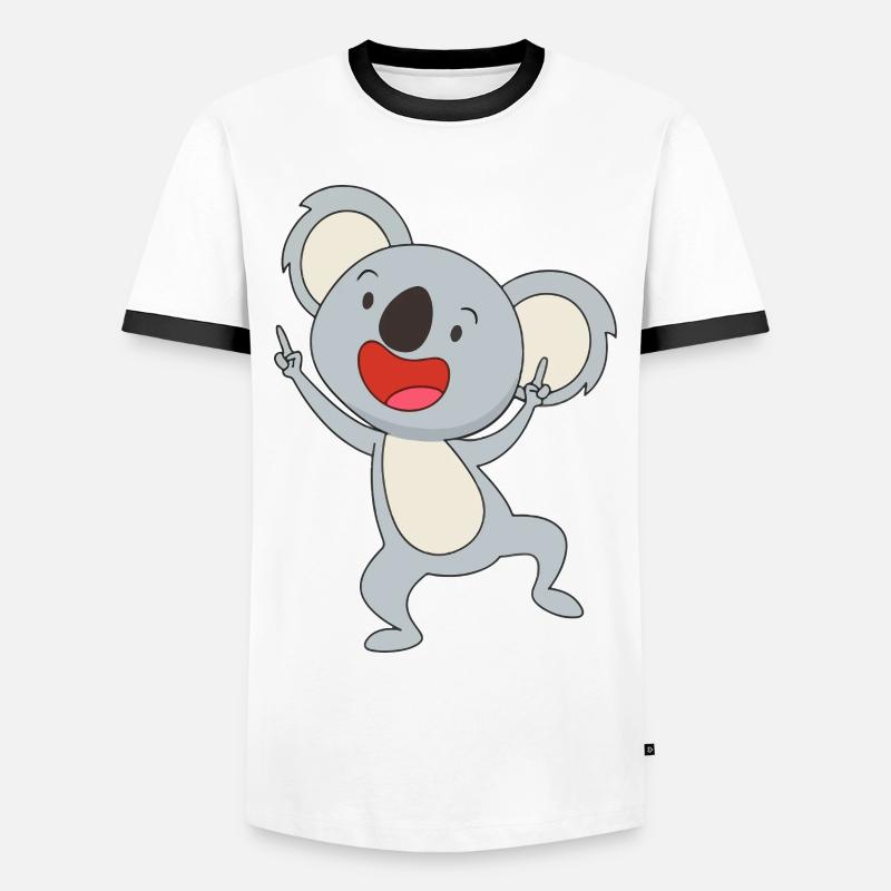 Dancing Koala Joy - Männer Kontrast-T-Shirt - Weiß/Schwarz