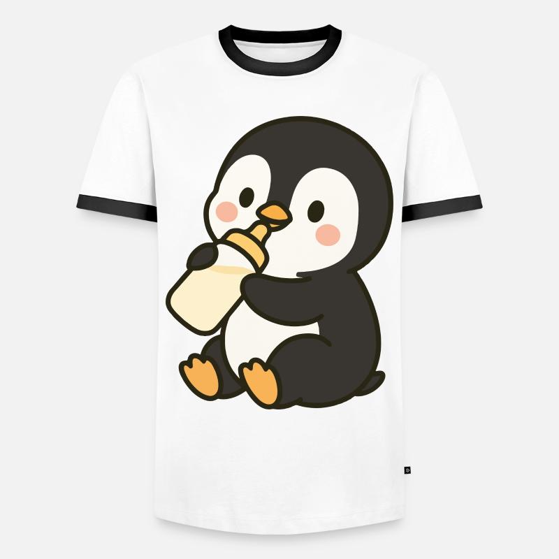 Flask Penguin - Men's Ringer Shirt - white/black