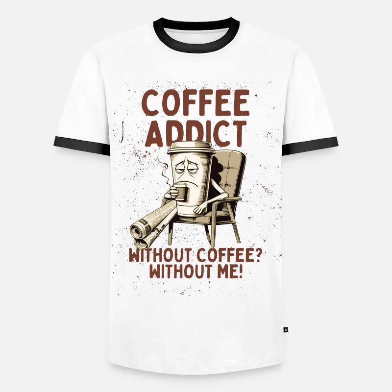 Coffee Addict – Without Coffee Without Me - Men's Ringer Shirt - white/black