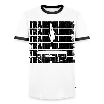 Trampolinist - Männer Kontrast-T-Shirt - Weiß/Schwarz - Vorne - AI Model Female 172 light (172cm) & AI Model Male 178 dark (178cm)