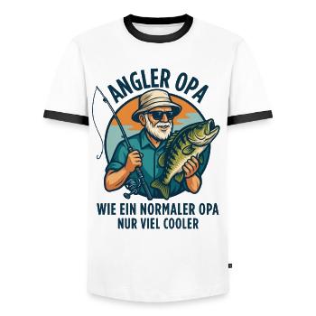Angler Grandpa - Funny Angler Grandpa Design - Men's Ringer Shirt - white/black - Front - AI Model Female 172 light (172cm) & AI Model Male 178 dark (178cm)
