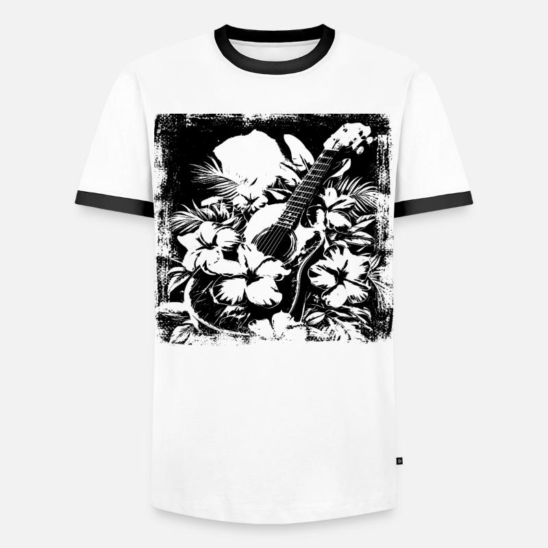 Guitar - Men's Ringer Shirt - white/black