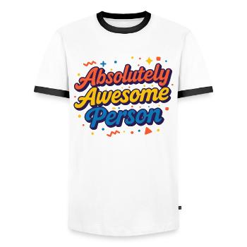 Vibrant Celebration of Individuality - Men's Ringer Shirt - white/black - Front - AI Model Female 172 light (172cm) & AI Model Male 178 dark (178cm)
