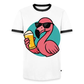 Tropical Drunkbird - Men's Ringer Shirt - white/black - Front - AI Model Female 172 light (172cm) & AI Model Male 178 dark (178cm)