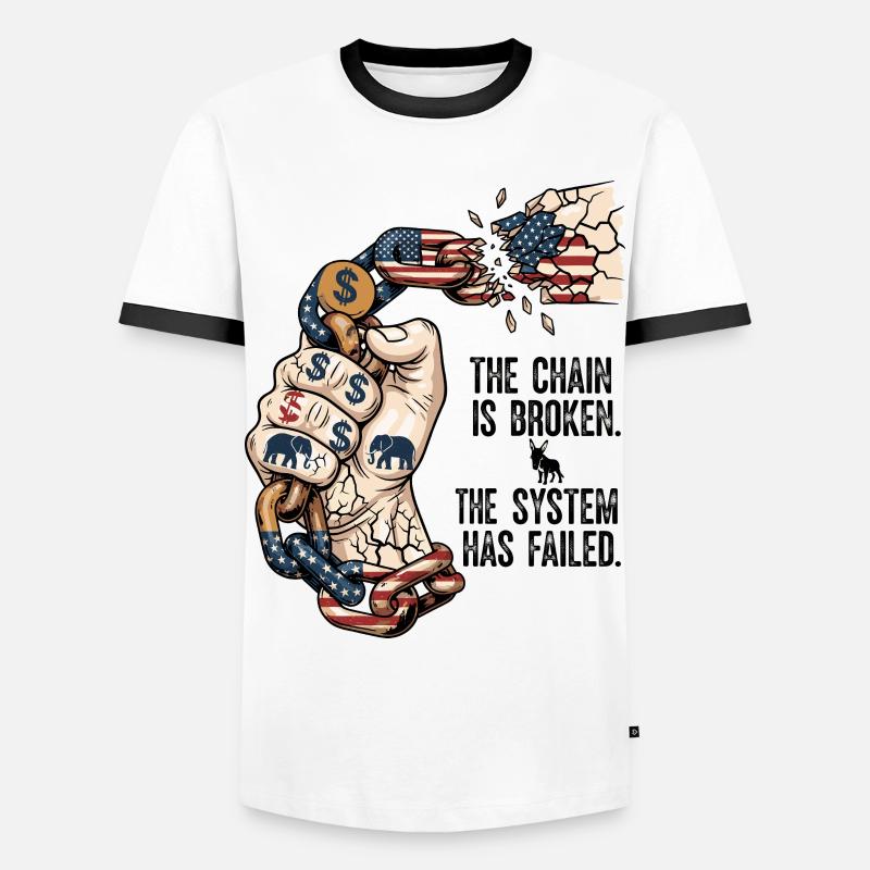 The System Has Failed - Men's Ringer Shirt - white/black