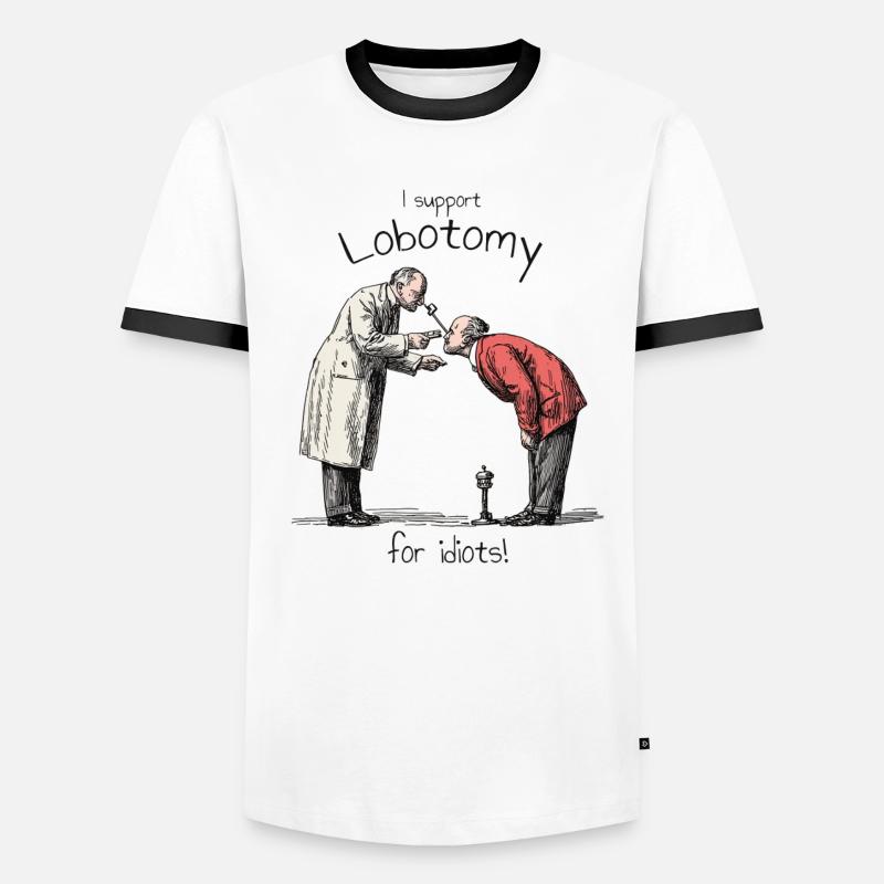 I support Lobotomy - Men's Ringer Shirt - white/black
