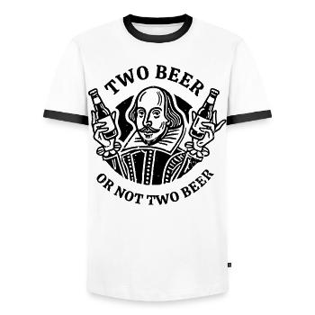 beer_drink_Shakespeare_Hamlet - Männer Kontrast-T-Shirt - Weiß/Schwarz - Vorne - AI Model Female 172 light (172cm) & AI Model Male 178 dark (178cm)