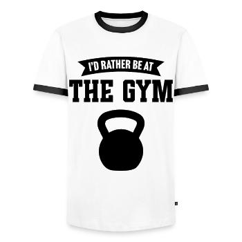 Je préfère être à la salle de sport - T-shirt contrasté Homme - blanc/noir - Devant - AI Model Female 172 light (172cm) & AI Model Male 178 dark (178cm)